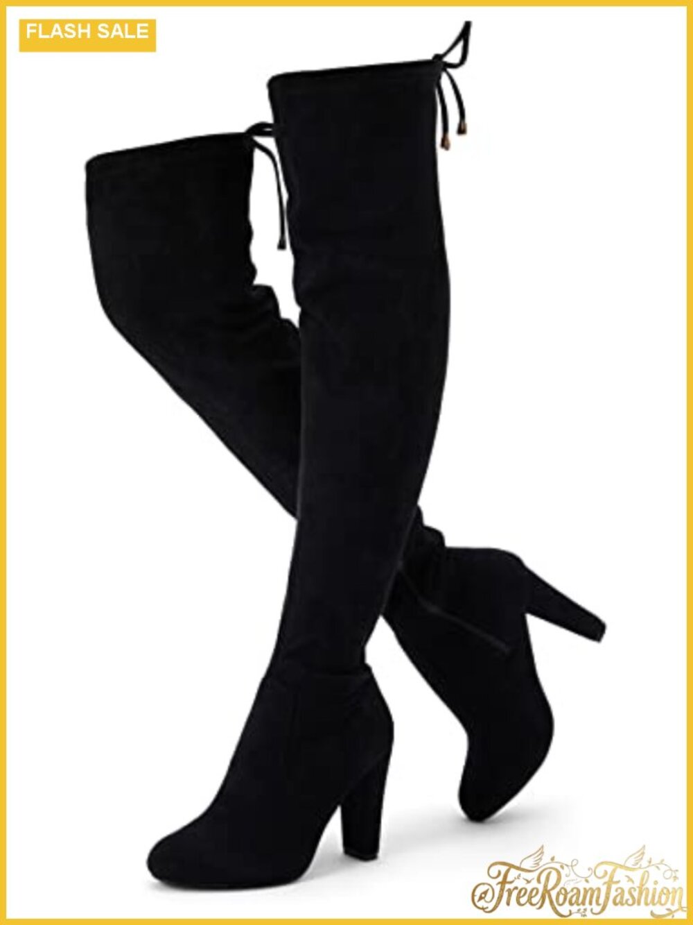 Suede Thigh High Over the Knee Boots Block Heel